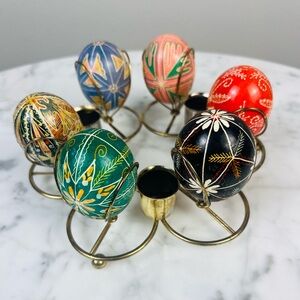 Collection of 6 Vintage Pysanky – Traditional Ukrainian Easter Eggs